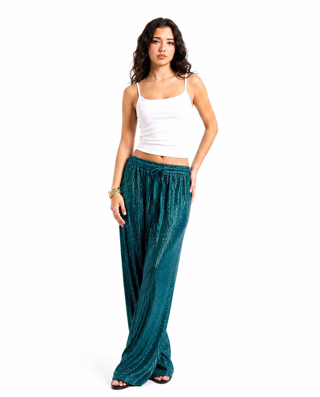 TEAL GREEN PARTY PANTS