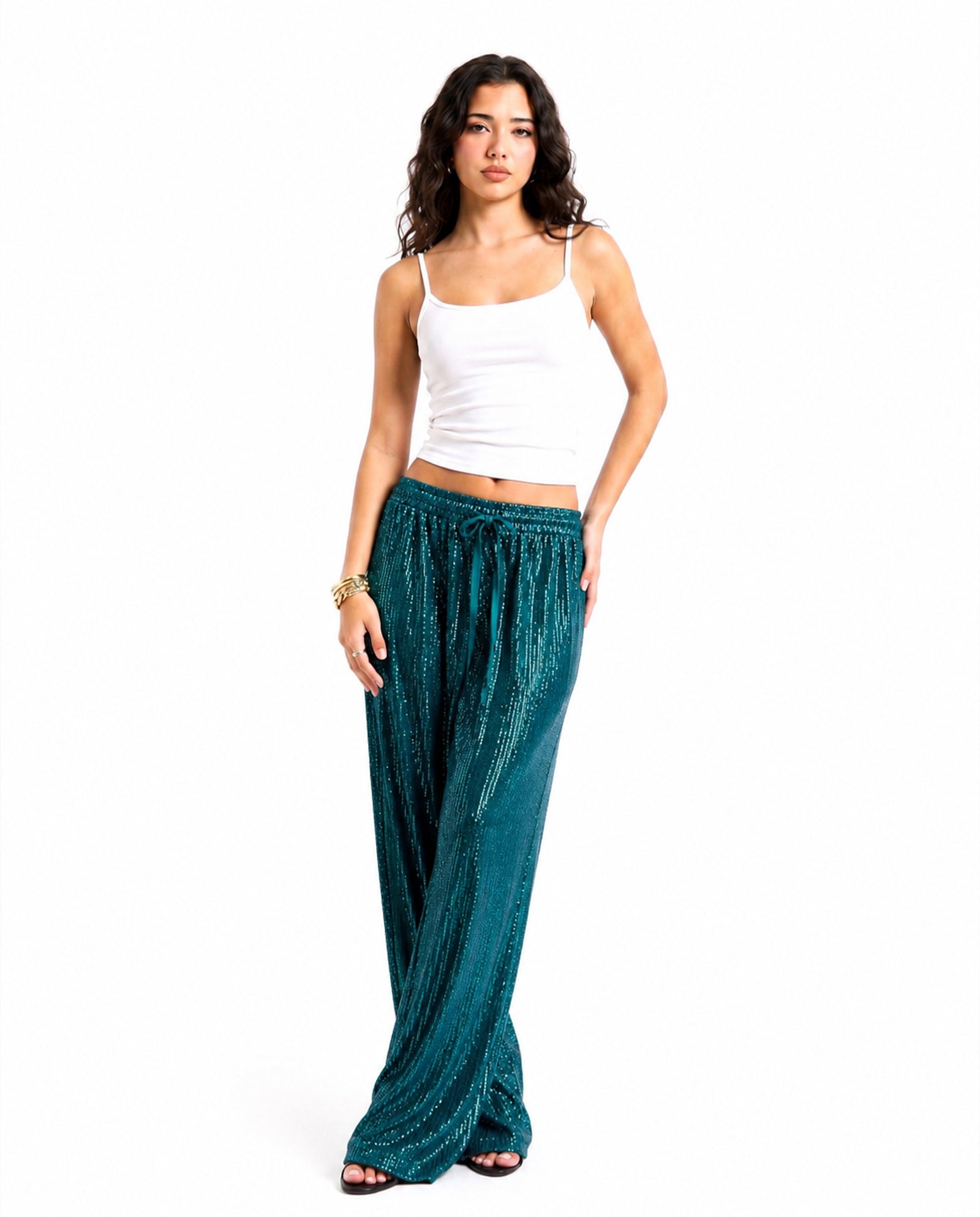 TEAL GREEN PARTY PANTS