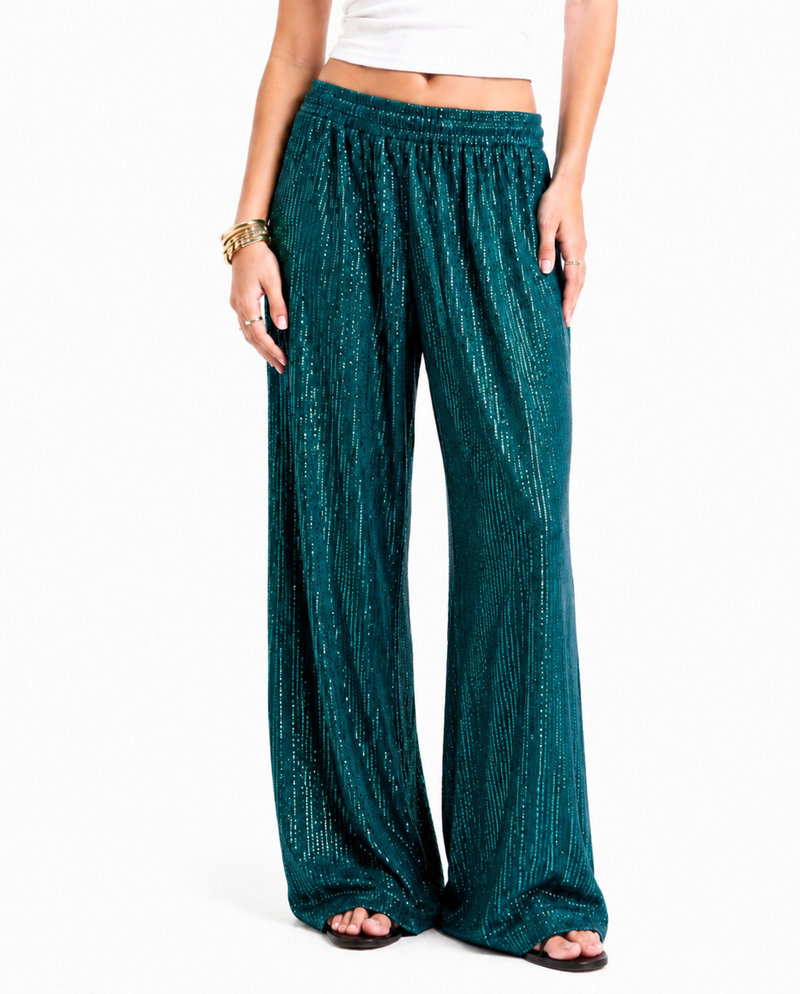 TEAL GREEN PARTY PANTS