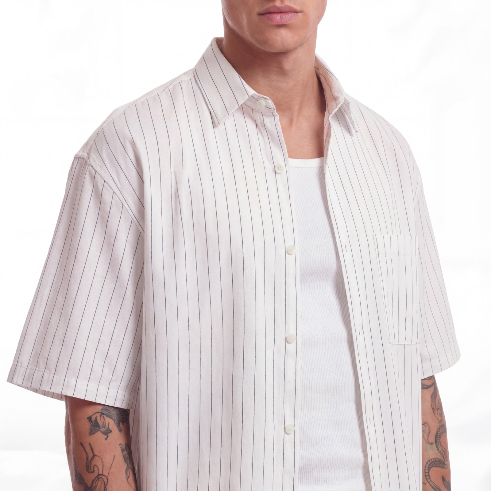 WHITE- SLEEVE SHIRT