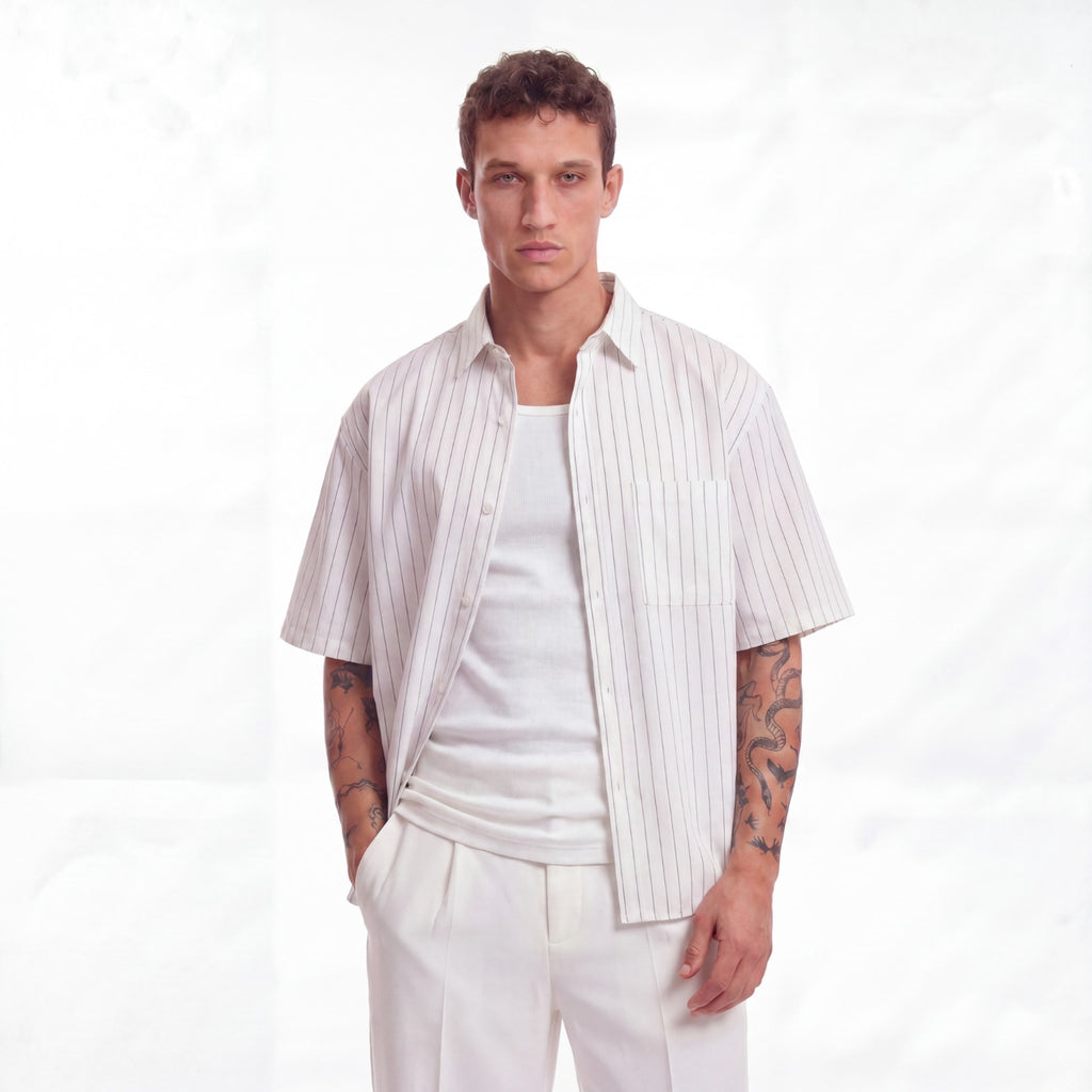WHITE- SLEEVE SHIRT