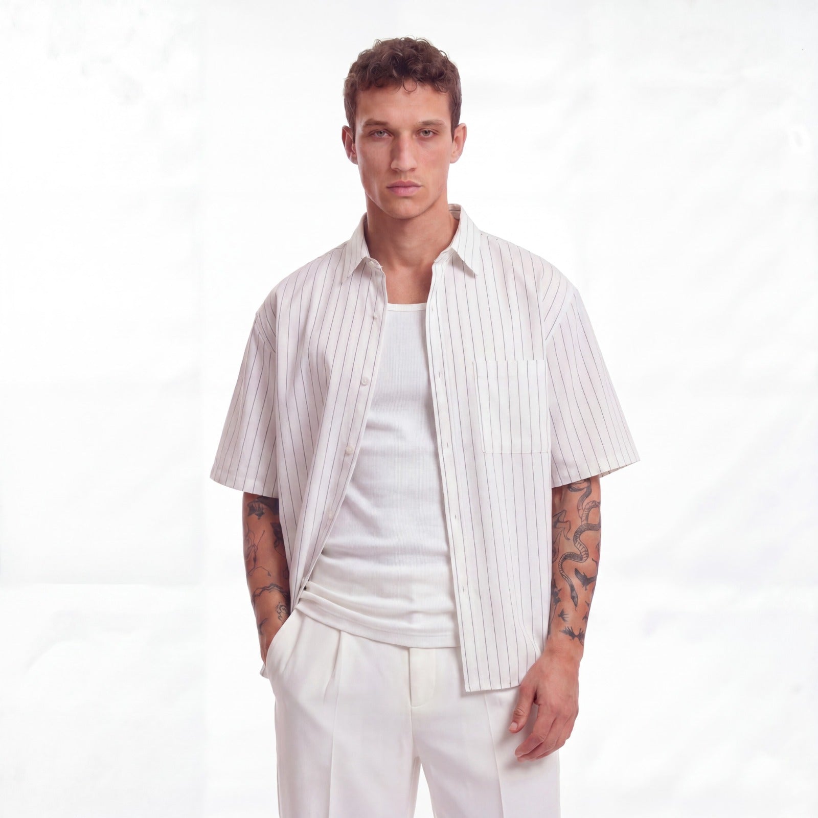 WHITE- SLEEVE SHIRT