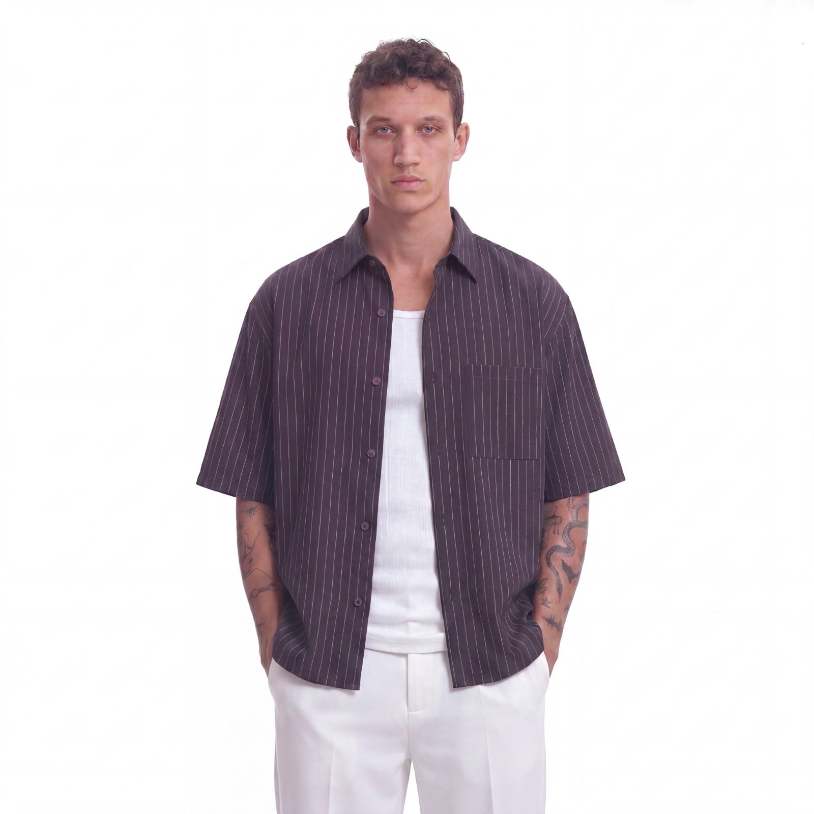 BROWN- SLEEVE SHIRT