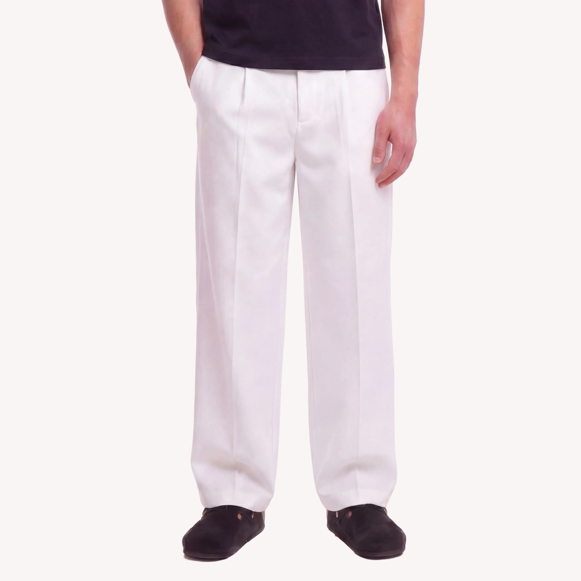 WHITE GABARDINE TROUSERS