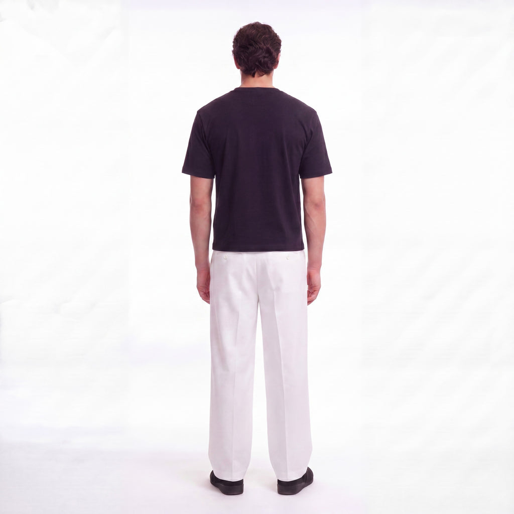 WHITE GABARDINE TROUSERS