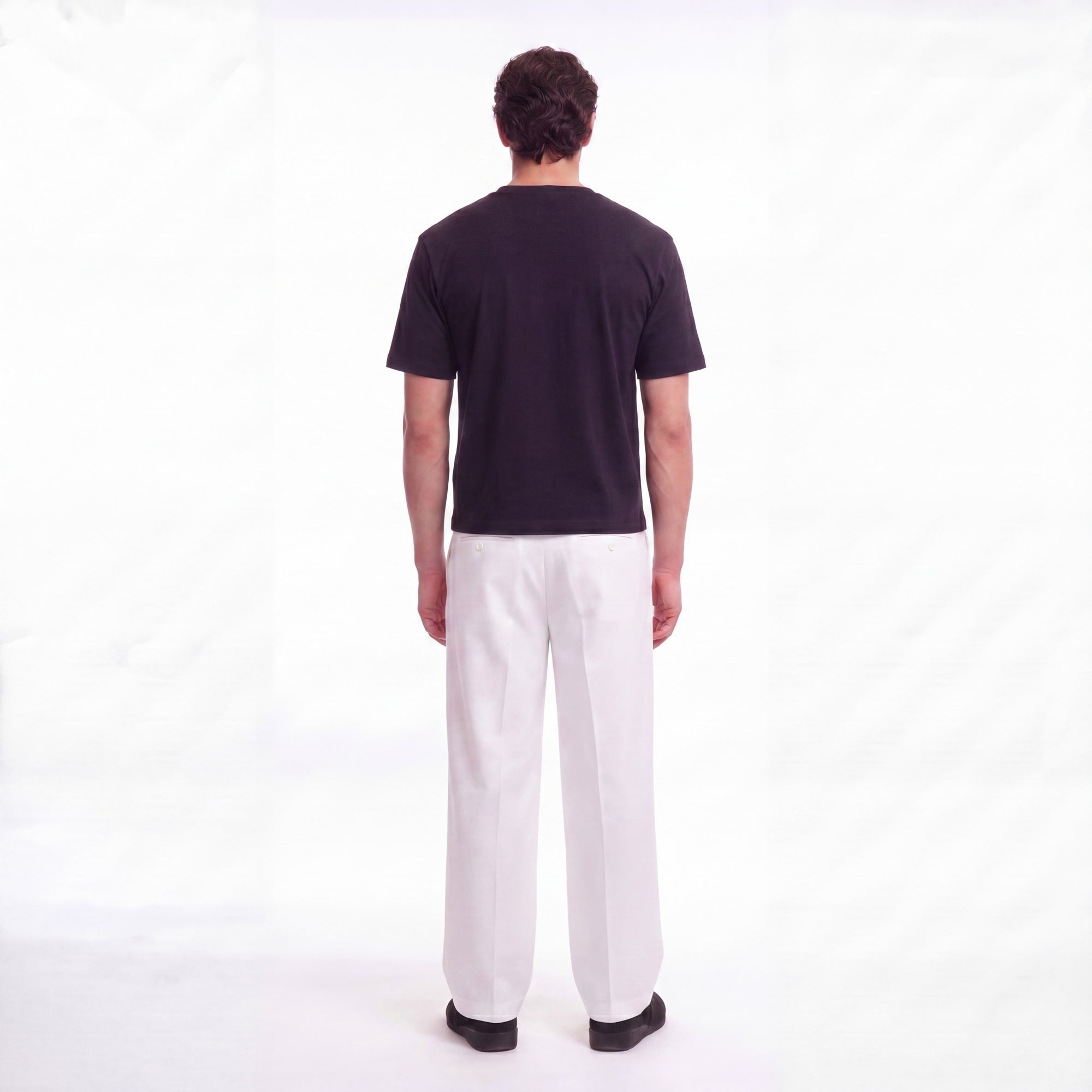 WHITE GABARDINE TROUSERS