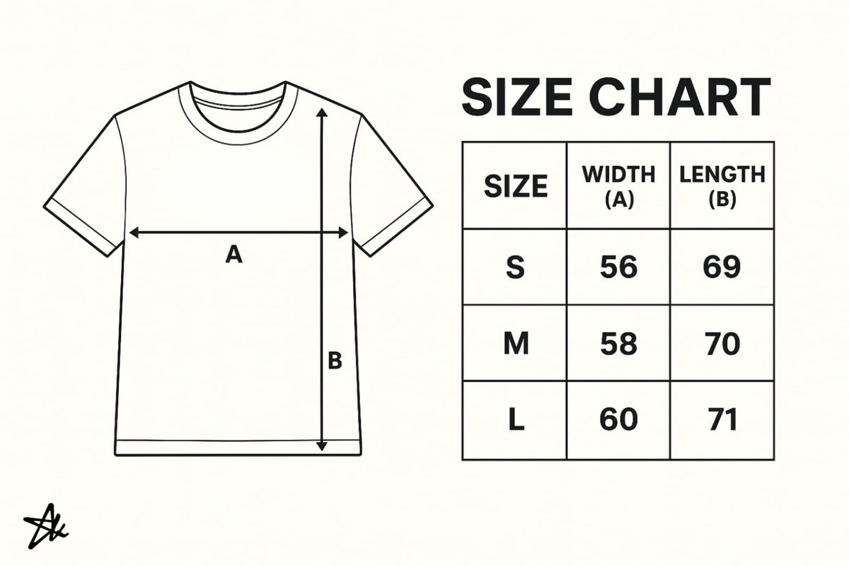 ARKAN T-SHIRT WHITE Size Guide