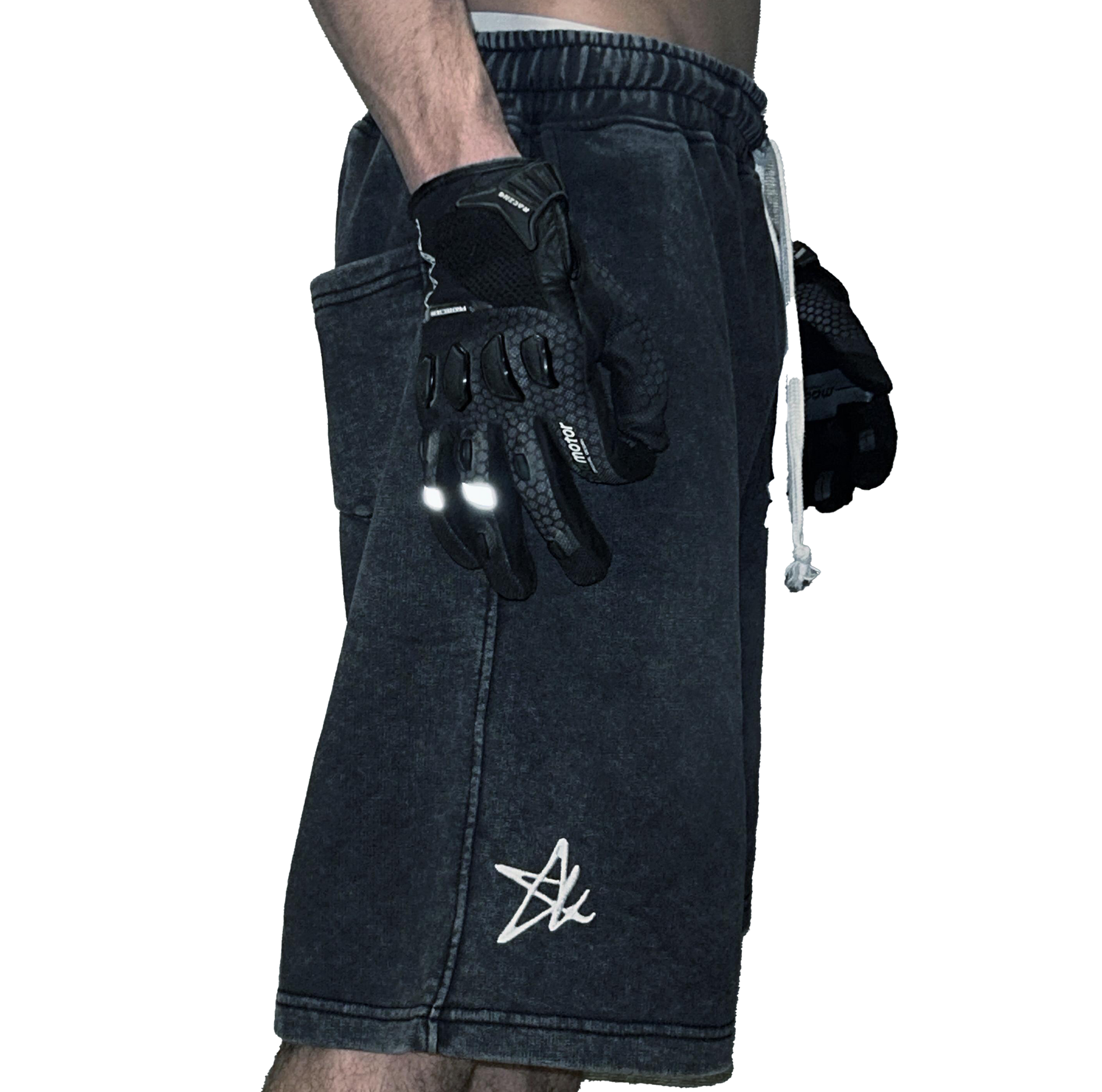 arkan washed black short