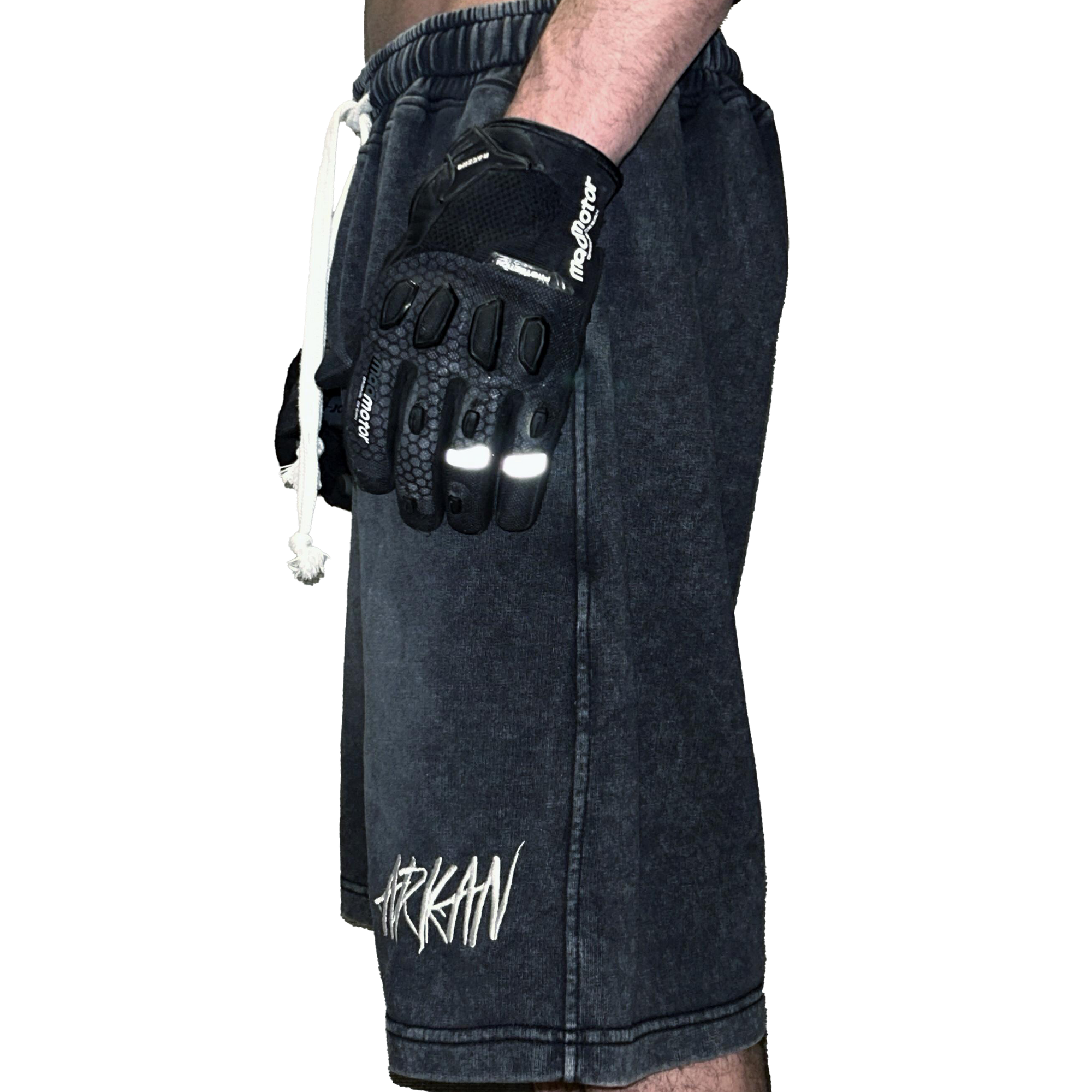 arkan washed black short