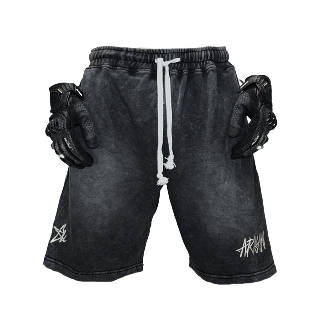 arkan washed black short
